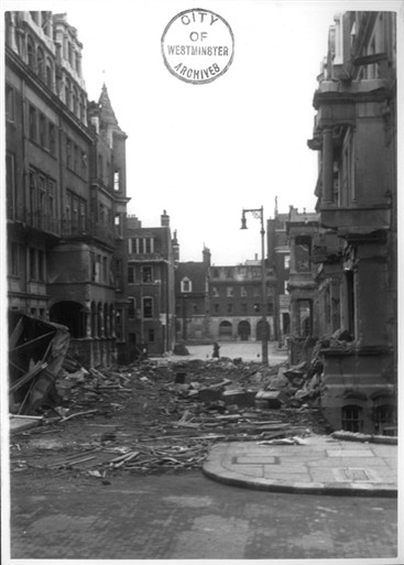 Photo:Balfour Place damage as viewed from Alford Street W1, April 1941